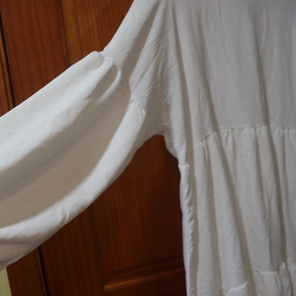 Nasty Gal White Tiered Mini Dress Made in Italy New With Tags Size 20 Poly Blend - Picture 7 of 13